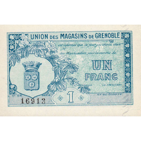 38 - Grenoble - Union des Magasins - 1 franc - 1950 - Etat : NEUF