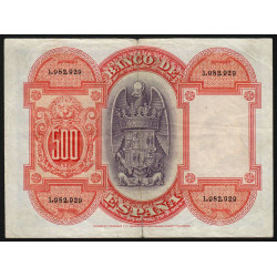 Espagne - Pick 73c - 500 pesetas - 24/07/1927 - Sans série - Etat : TB+