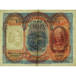 Espagne - Pick 73c - 500 pesetas - 24/07/1927 - Sans série - Etat : TB+