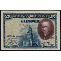 Espagne - Pick 74b - 25 pesetas - 15/08/1928 - Sans série - Etat : TTB