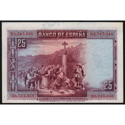Espagne - Pick 74c - 25 pesetas - 15/08/1928 (1936) - Série D - Etat : pr.NEUF