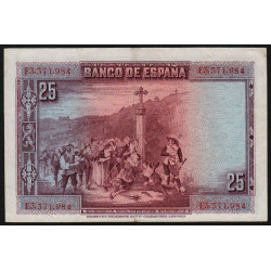 Espagne - Pick 74c - 25 pesetas - 15/08/1928 (1936) - Série E - Etat : TTB+