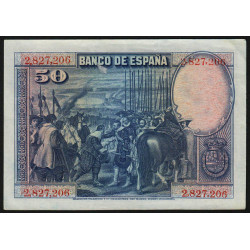 Espagne - Pick 75b - 50 pesetas - 15/08/1928 - Sans série - Etat : SUP