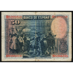 Espagne - Pick 75c - 50 pesetas - 15/08/1928 (1936) - Série B - Etat : TB