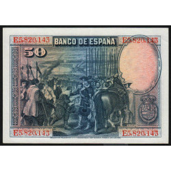 Espagne - Pick 75c - 50 pesetas - 15/08/1928 (1936) - Série E - Etat : SPL