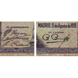 Espagne - Pick 76a - 100 pesetas - 15/08/1928 - Sans série - Etat : B+