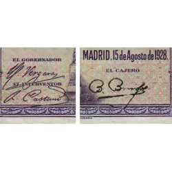 Espagne - Pick 76a - 100 pesetas - 15/08/1928 - Sans série - Etat : TTB-