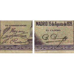 Espagne - Pick 76a - 100 pesetas - 15/08/1928 - Sans série - Etat : TB-