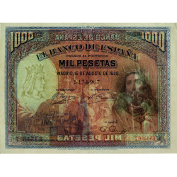 Espagne - Pick 78a - 1'000 pesetas - 15/08/1928 - Sans série - Etat : SUP