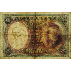 Espagne - Pick 81 - 25 pesetas - 25/04/1931 - Sans série - Etat : B+