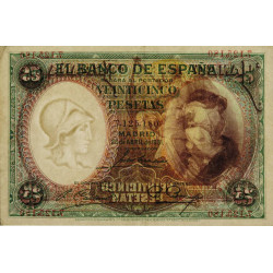 Espagne - Pick 81 - 25 pesetas - 25/04/1931 - Sans série - Etat : SUP