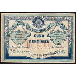 Dieppe - Pirot 52-1b - 50 centimes - Sans date (1915) - Etat : TB+