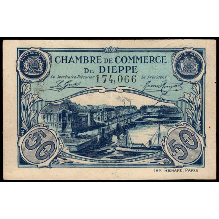 Dieppe - Pirot 52-22 - 50 centimes - 1920 - Etat : SUP