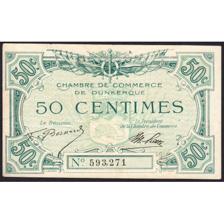 Dunkerque - Pirot 54-1 - 50 centimes - Sans date - Etat : TTB