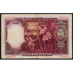 Espagne - Pick 84 - 500 pesetas - 25/04/1931 - Sans série - Etat : TB+