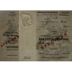 Bon postal de voyage - 1948 - Spécimen - Etat : SPL
