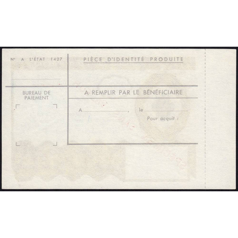 Chèque postal de voyage - 200 francs - 1965 - Spécimen - Etat : SPL