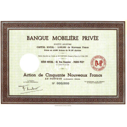 Banque Mobilière privée - 50 NF - 1962 - Spécimen - SUP+