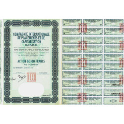 Compa. Intern. Placem. et Capitalisation - 100 francs - 1964 - Spécimen - SUP+