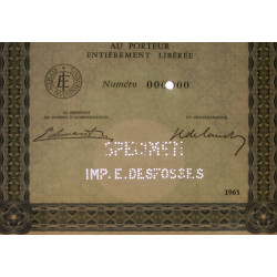 Elysées-Investissments - 100 francs - 1963 - Spécimen - SUP+