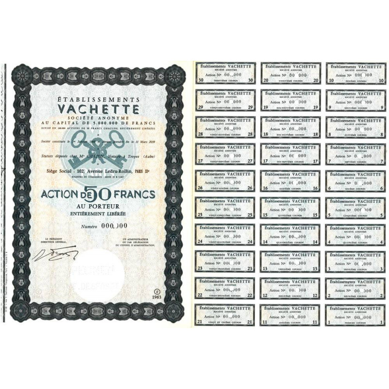 10 - Troyes - Etablissements Vachette - 50 francs - 1963 - Spécimen - SUP+