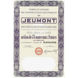 59 - Jeumont - Forges Ateliers de Const. Elec. - 75 NF - 1960 - Spécimen - SUP+