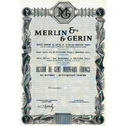 38 - Grenoble - Merlin & Gérin - 100 NF - 1962 - Spécimen - SUP+