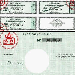 67 - Strasbourg - Soc. Alsacienne Dév.. Exp. - 100 NF - 1962 - Spécimen - SUP+