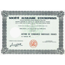 75 - Paris - Société Auxiliaire d'Entreprises - 50 NF - 1962 - Spécimen - SUP+