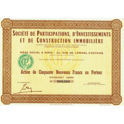38 - Grenoble - Soc. de Participations, d'Inv. - 50 NF - 1962 - Spécimen - SUP+