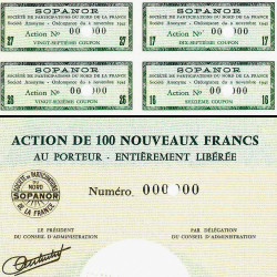 Soc. de Particip. du Nord de la France - 100 NF - 1962 - Spécimen - SUP+