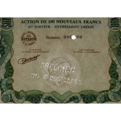 Soc. de Particip. du Nord de la France - 100 NF - 1962 - Spécimen - SUP+