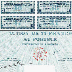 73 - Ugine - Soc. d'Electro-Chim. d'Ugine - 75 francs - 1965 - Spécimen - SUP+