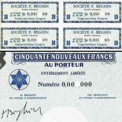 59 - Thumeries - Société F. Béghin - 50 NF - 1962 - Spécimen - SUP+