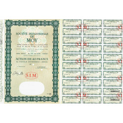 02 - Moÿ-de-l'Aisne - Soc. Industr. de Moy - 40 francs - 1964 - Spécimen - SUP+