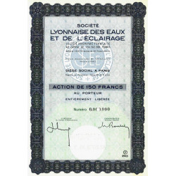 Soc. Lyonnaise Eaux et Eclairage - 150 francs - 1963 - Spécimen - SUP+