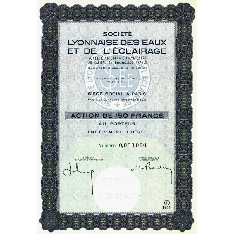 Médaille 50 Ans Sté Lyonnaise Des Eaux Et De L'Éclairage - Stern Et Guillonnet, Bronze 1930