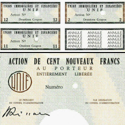 Union Immobilière et Financière - 100 NF - 1962 - Spécimen - SUP+