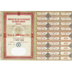 Sénégal - Comp. Eaux Elec. Ouest Afr. - 5000 francs CFA - 1962 - Spécimen - SUP+