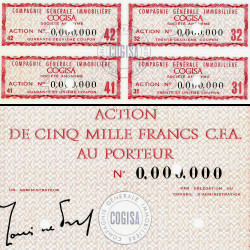 Sénégal - Comp. Gén. Immob. - 5000 francs CFA - 1962 - Spécimen - SUP+