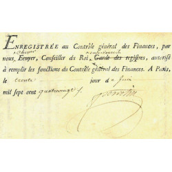 Paris - Louis XVI - Emprunt royal de 1779 - 9% sur 2 têtes - Etat : SUP