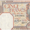 Algérie - Pick 77b - 5 francs - Série V.4956 - 19/02/1941 - Etat : SUP