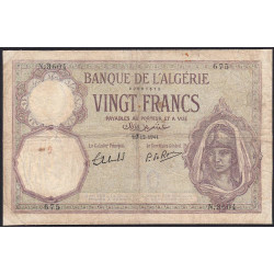 Algérie - Pick 78c_2 - 20 francs - 19/12/1941 - Etat : TB-
