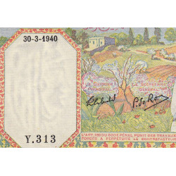 Algérie - Pick 84_2 - 50 francs - Série Y.313 - 30/03/1940 - Etat : SUP+