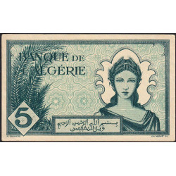 Algérie - Pick 91 - 5 francs - Série Z.584 - 16/11/1942 - Etat : SPL