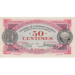 Annecy - Pirot 10-9 - 50 centimes - Série 401 - 24/10/1917 - Etat : SPL
