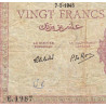 Algérie - Pick 92b - 20 francs - Série E.1987 - 07/05/1945 - Etat : TB-