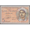 Algérie - Pick 94a - 5 francs - Série W.517 - 08/02/1944 - Etat : pr.NEUF