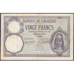 Algérie - Pick 78b - 20 francs - 05/01/1929 - Etat : TTB-