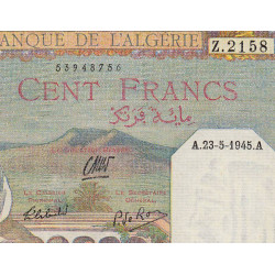 Algérie - Pick 85_2 - 100 francs - Série Z.2158 - 23/05/1945 - Etat : pr.NEUF